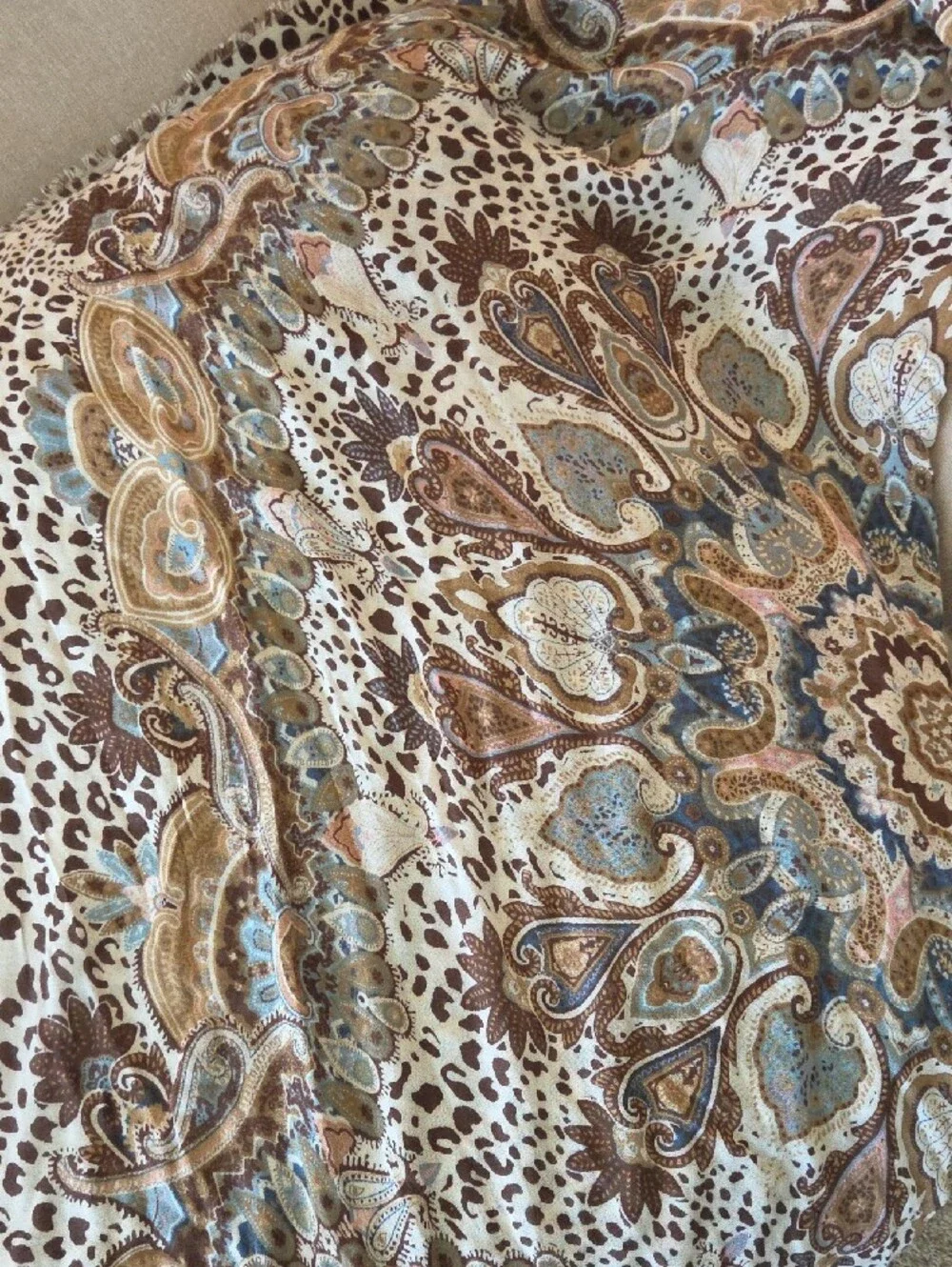 Boho Floral Lightweight Oblong Scarf Wrap Shawl